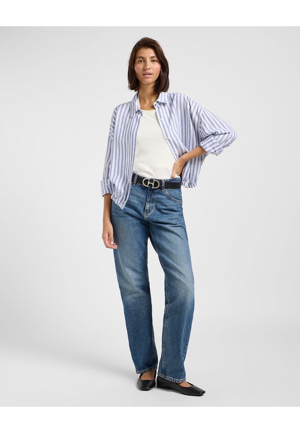 Lee - DAMSKA KOSZULA LEE ELASTICATED SHIRT SURF BLUE STRIPE 112363503