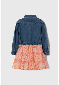 Guess sukienka dziecięca kolor różowy mini rozkloszowana. Kolor: różowy. Długość rękawa: długi rękaw. Typ sukienki: rozkloszowane. Długość: mini #2