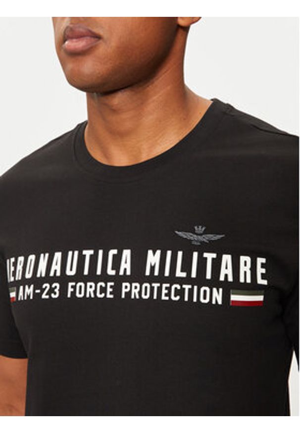 Aeronautica Militare T-Shirt 242TS1942J538 Czarny Regular Fit. Kolor: czarny. Materiał: bawełna