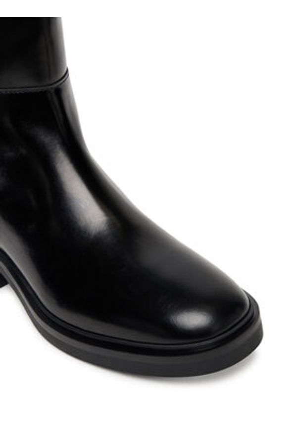 TOMMY HILFIGER - Tommy Hilfiger Kozaki Th Minimal Abrasivato Long Boot FW0FW08979 Czarny. Kolor: czarny. Materiał: skóra