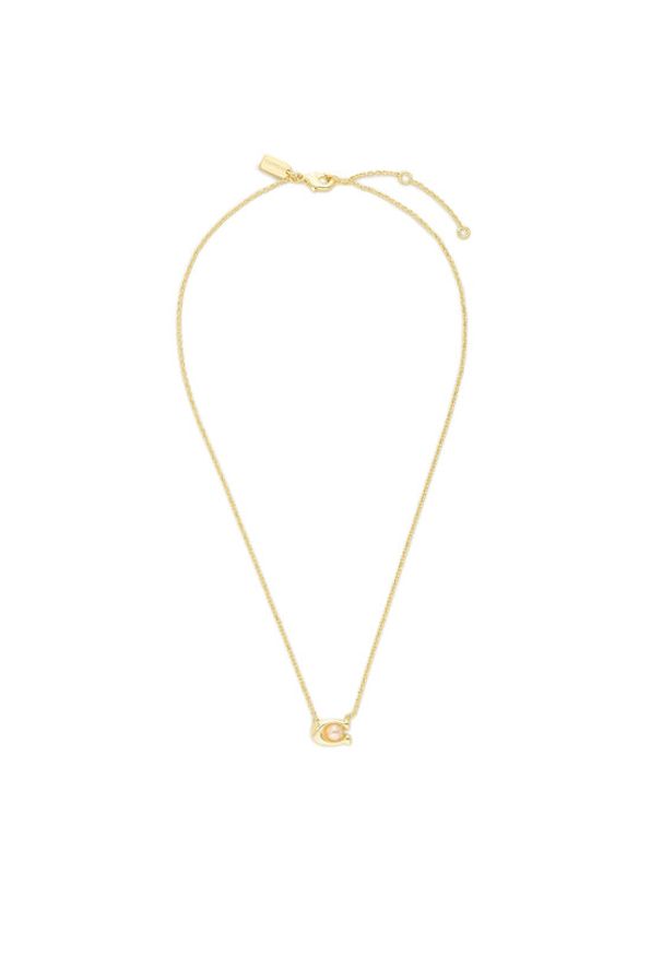 Coach Naszyjnik Pearl Signature C Pendant Necklace 37341916GLD651 Złoty. Materiał: metalowe. Kolor: złoty