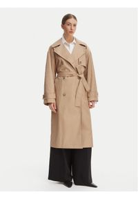 Calvin Klein Trencz LV044C501G Beżowy Regular Fit. Kolor: beżowy. Materiał: syntetyk, bawełna #1