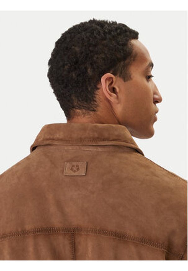 Milestone Kurtka skórzana Elias 611613 60740 Beżowy Regular Fit. Kolor: beżowy. Materiał: skóra