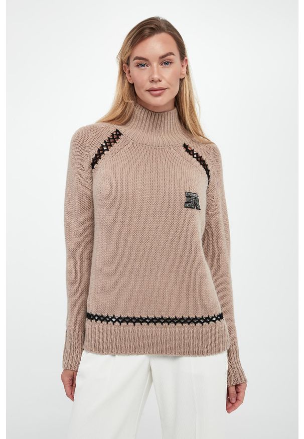 Ermanno Firenze - Sweter damski wełniany ERMANNO FIRENZE. Materiał: wełna