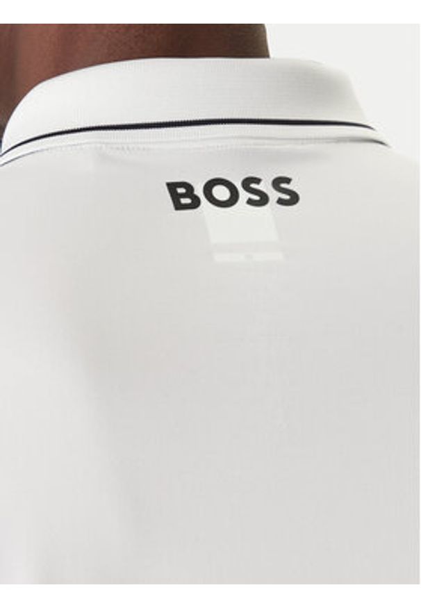BOSS Polo Paul Pro 50506203 Biały Slim Fit. Typ kołnierza: polo. Kolor: biały. Materiał: syntetyk