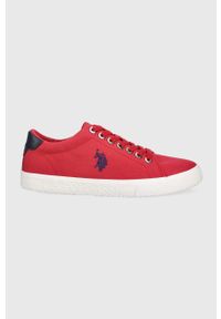 U.S. Polo Assn. tenisówki męskie kolor czerwony. Nosek buta: okrągły. Zapięcie: sznurówki. Kolor: czerwony. Materiał: guma #1