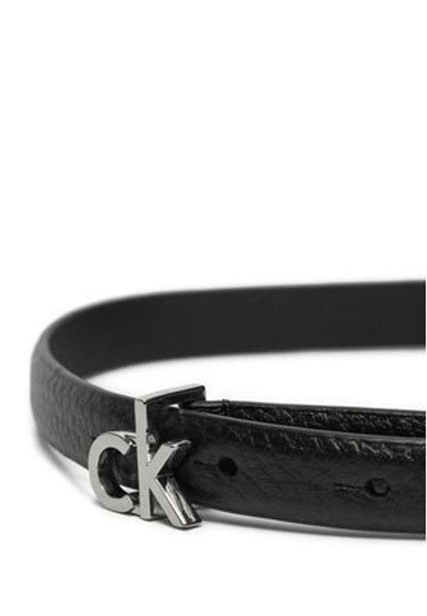 Calvin Klein Pasek Damski Ck Thin Belt 1.5cm Pebble K60K612858 Czarny. Kolor: czarny. Materiał: skóra