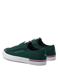 TOMMY HILFIGER - Tommy Hilfiger Tenisówki Corporate Vulc Canvas FM0FM04954 Zielony. Kolor: zielony