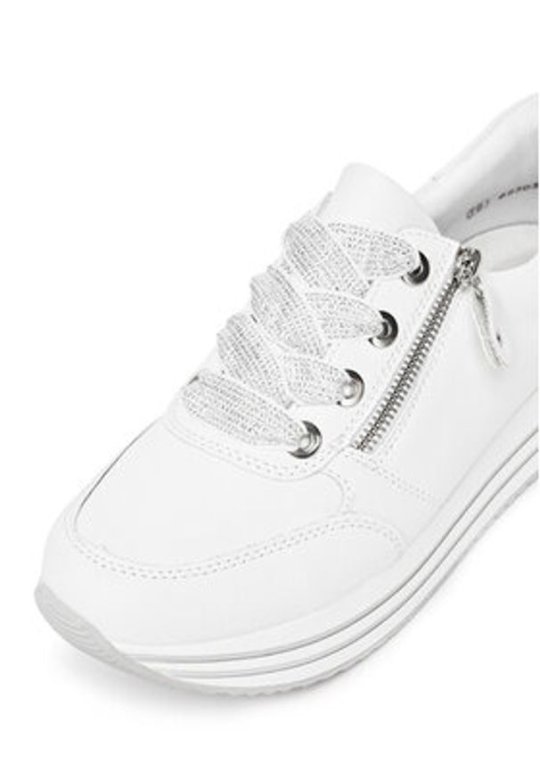 Remonte Sneakersy D1302-82 Biały. Kolor: biały. Materiał: skóra