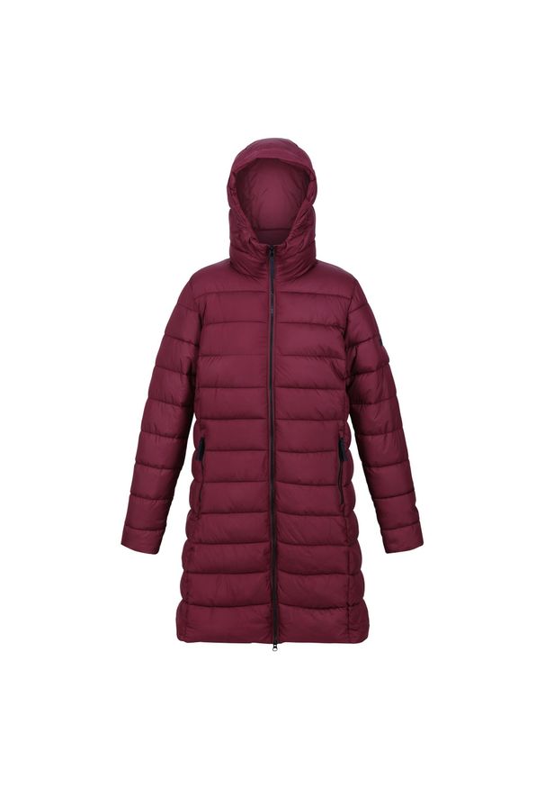 Andia Regatta damski turystyczny płaszcz zimowy. Kolor: brązowy, wielokolorowy, czerwony. Sezon: zima. Sport: turystyka piesza
