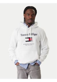 TOMMY HILFIGER - Tommy Hilfiger Bluza Embro Flag MW0MW42735 Biały Regular Fit. Kolor: biały. Materiał: bawełna #1