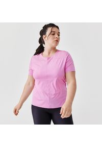 KALENJI - Koszulka do biegania damska Kalenji Dry+ Breath. Kolor: różowy. Materiał: materiał, poliester, elastan. Sport: bieganie