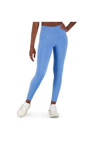Legginsy New Balance WP21112HER - niebieskie. Stan: podwyższony. Kolor: niebieski. Materiał: poliester, materiał. Styl: sportowy. Sport: fitness #1