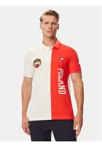 Beverly Hills Polo Club Polo F-SS26M-P0005 Biały Regular Fit. Typ kołnierza: polo. Kolor: biały. Materiał: bawełna #1