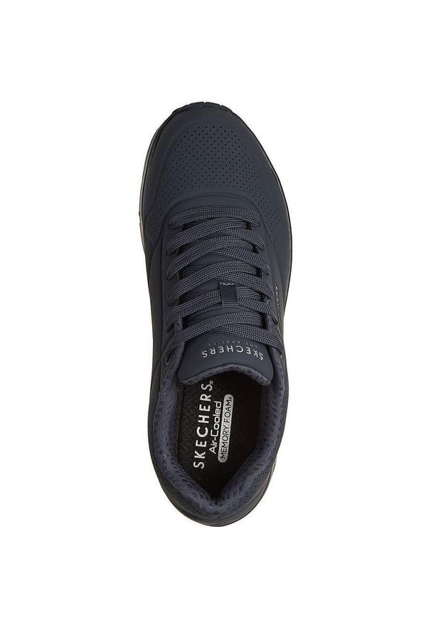 skechers - Adidasy Skechers Uno Stand On Air, Mężczyźni. Kolor: niebieski. Materiał: skóra ekologiczna, materiał. Sport: fitness