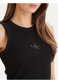 Calvin Klein Jeans Top LV047E200G Czarny Slim Fit. Kolor: czarny. Materiał: bawełna #4