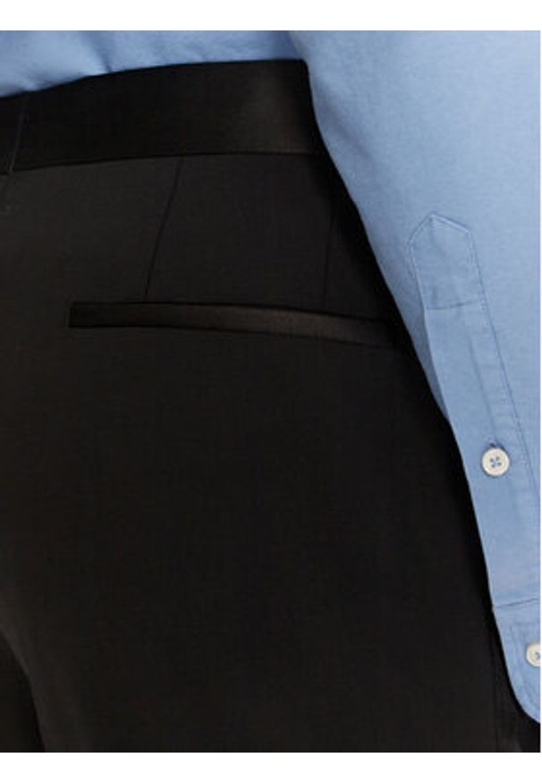 BOSS - Boss Spodnie garniturowe H-Genius 50527962 Czarny Slim Fit. Kolor: czarny. Materiał: wełna