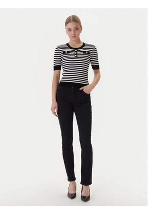 Morgan Sweter 261-MATTEA Czarny Slim Fit. Kolor: czarny. Materiał: wiskoza