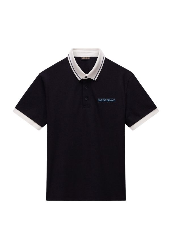 Koszulka polo męska Napapijri E-Zeri. Typ kołnierza: polo. Kolor: czarny