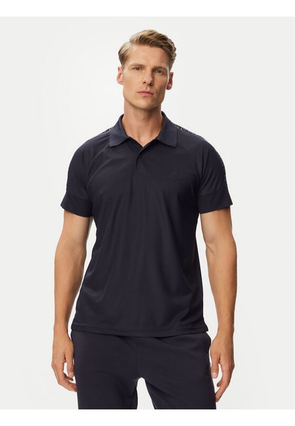 Beverly Hills Polo Club Polo P-SS26M-P0170 Granatowy Reglan Fit. Typ kołnierza: polo. Kolor: niebieski. Materiał: syntetyk