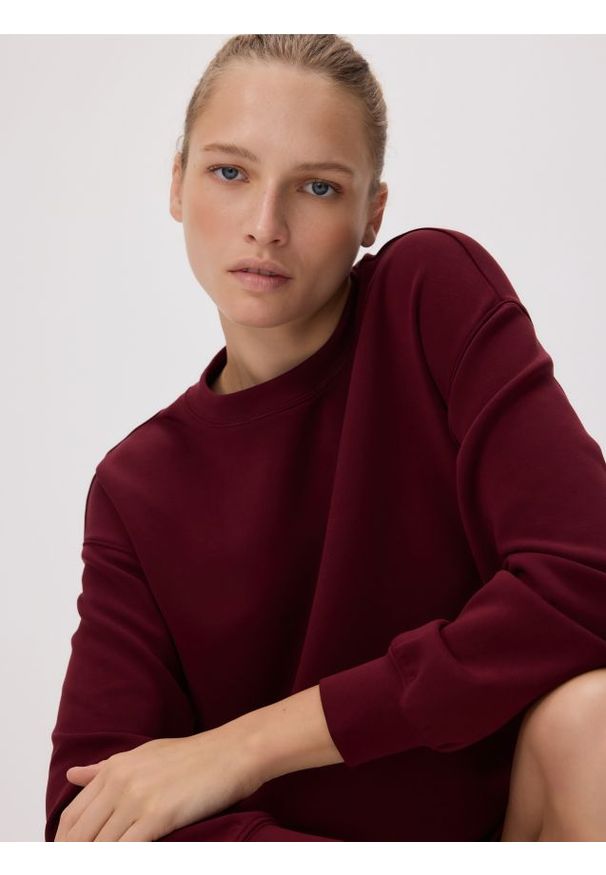 Reserved - Bluza z modalem - bordowy. Kolor: czerwony. Materiał: dzianina