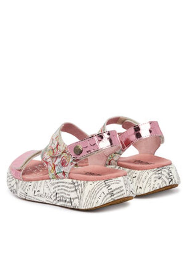 Laura Vita Sandały Nikito 19 Różowy. Kolor: różowy. Materiał: skóra