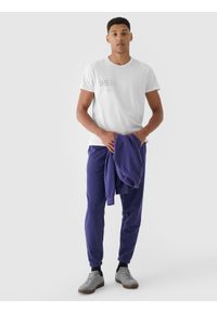 4f - 4F T-shirt regular z nadrukiem męski - biały S. Okazja: na co dzień. Kolor: biały. Materiał: dzianina, jersey, bawełna. Długość rękawa: krótki rękaw. Długość: krótkie. Wzór: nadruk. Styl: casual, klasyczny, sportowy #2