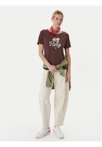 Roxy T-Shirt Oceanwave ERJZT06096 Beżowy Loose Fit. Kolor: beżowy. Materiał: syntetyk #6