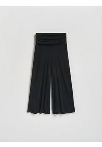 Reserved - Luźne spodnie z wiskozą - czarny. Kolor: czarny. Materiał: wiskoza #1