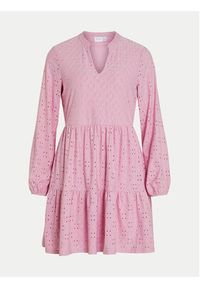 Vila Sukienka codzienna Kawa 14070250 Różowy Regular Fit. Okazja: na co dzień. Kolor: różowy. Materiał: syntetyk. Typ sukienki: proste. Styl: casual #5