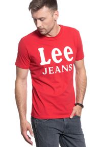 Lee - LEE LEE JEANS TEE BRIGHT RED L62BFQEF. Kolor: czerwony. Materiał: jeans #5