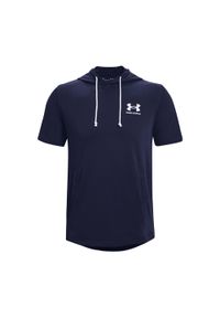 Koszulka sportowa męska Under Armour Rival Terry Lc Ss Hd. Kolor: wielokolorowy, niebieski, biały. Materiał: bawełna, poliester. Długość rękawa: krótki rękaw. Długość: krótkie. Sport: fitness #1