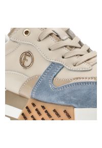 Beżowo-Niebieskie Sneakersy Filippo Stylowe Obuwie Damskie. Kolor: beżowy. Materiał: materiał #3