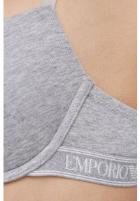 Emporio Armani Underwear Biustonosz 164394.1A227 kolor szary bawełniany gładki. Kolor: szary. Materiał: bawełna. Rodzaj stanika: odpinane ramiączka. Wzór: gładki #3