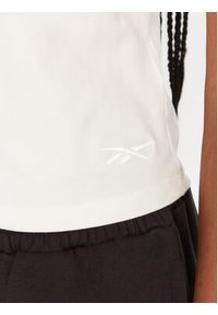 Reebok T-Shirt RK25309CCW Biały Slim Fit. Kolor: biały. Materiał: bawełna