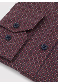 Pako Lorente - PAKO LORENTE - Bordowa koszula w geometryczny wzór. Kolor: czerwony. Materiał: elastan, bawełna. Długość rękawa: długi rękaw. Długość: długie. Wzór: geometria. Sezon: jesień #2