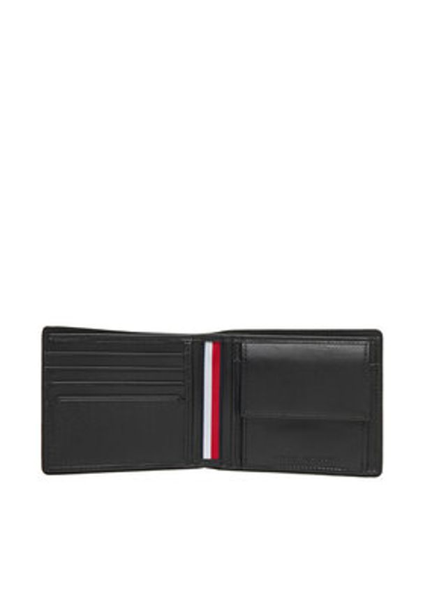 TOMMY HILFIGER - Tommy Hilfiger Duży Portfel Męski Th Corp Cc & Coin AM0AM13740 Czarny. Kolor: czarny. Materiał: skóra