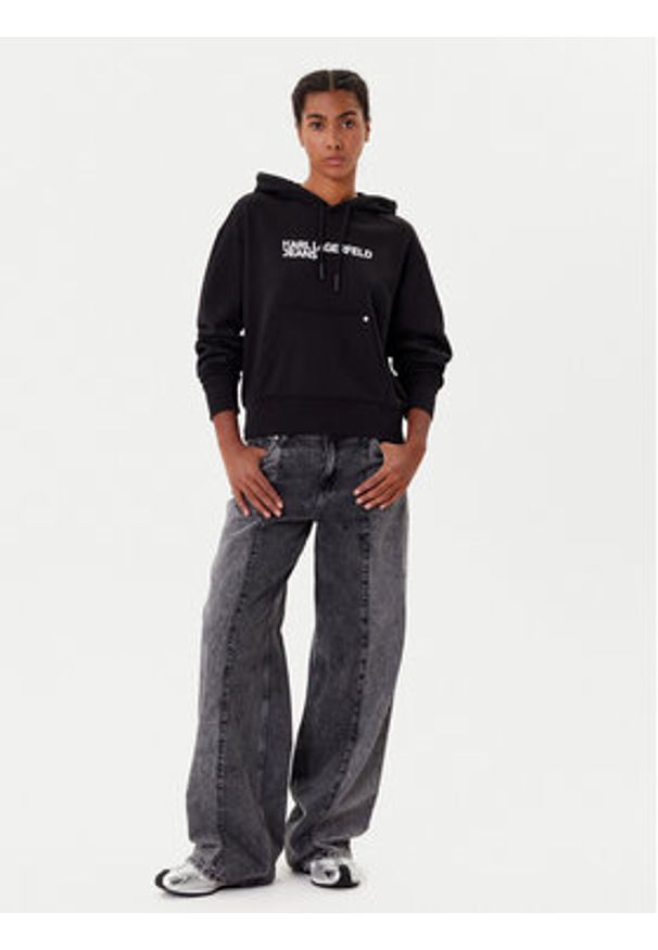 Karl Lagerfeld Jeans Bluza A2W20053 Czarny Regular Fit. Kolor: czarny. Materiał: bawełna