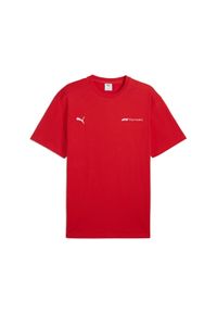 Puma - Męska koszulka F1® ESS+ o luźnym kroju z grafiką PUMA Pop Red. Kolor: czerwony