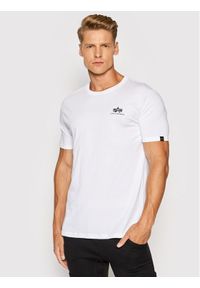 Alpha Industries T-Shirt Backprint 128507CP Biały Regular Fit. Kolor: biały. Materiał: bawełna