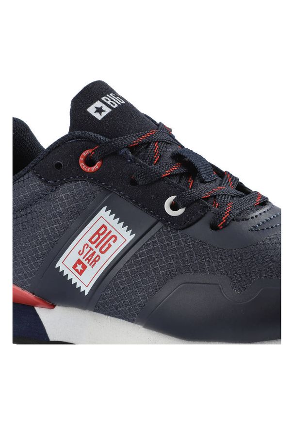 Big-Star - Granatowe Sneakersy Big Star Dziecięce Skórzane. Okazja: na uczelnię, na spacer. Kolor: niebieski. Materiał: skóra ekologiczna, materiał. Szerokość cholewki: normalna. Sport: turystyka piesza