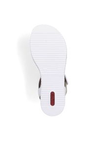 Komfortowe sandały damskie na rzepy kombi Rieker V3660-60 białe. Zapięcie: rzepy. Kolor: biały
