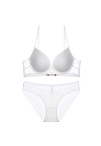 Intica - Komplet bielizny z podtrzymującym biustonoszem i figami Botakoz. Kolor: biały. Materiał: materiał