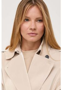 Karl Lagerfeld płaszcz damski kolor beżowy przejściowy oversize. Kolor: beżowy. Styl: klasyczny #2