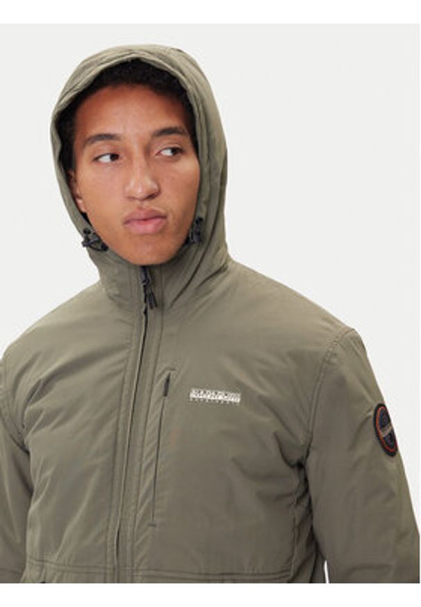 Napapijri Kurtka przejściowa A-Tundra Wint 1 NP0A8928 Khaki Regular Fit. Kolor: brązowy. Materiał: syntetyk