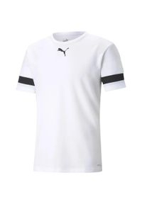 Puma - Koszulka piłkarska męska PUMA teamRISE Jersey. Kolor: biały, wielokolorowy, czarny. Materiał: poliester. Sport: piłka nożna