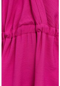 Silvian Heach sukienka kolor różowy mini rozkloszowana. Kolor: różowy. Materiał: tkanina. Długość rękawa: krótki rękaw. Typ sukienki: rozkloszowane. Długość: mini #6