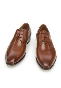 Wittchen - Męskie buty derby skórzane klasyczne brązowe. Okazja: na wesele, na ślub cywilny. Kolor: brązowy. Materiał: skóra. Wzór: gładki. Sezon: lato. Styl: klasyczny #8