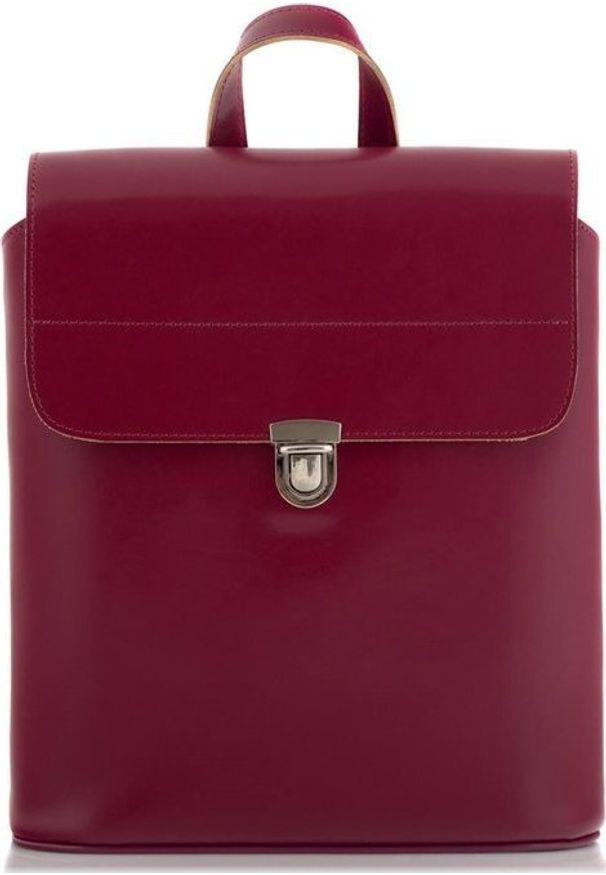 Belveder Amarantowy Plecak Damski Skóra Telimene T9AR. Kolor: różowy. Materiał: skóra