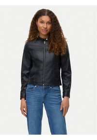 Vero Moda Kurtka z imitacji skóry Amanda 10331229 Czarny Regular Fit. Kolor: czarny. Materiał: skóra